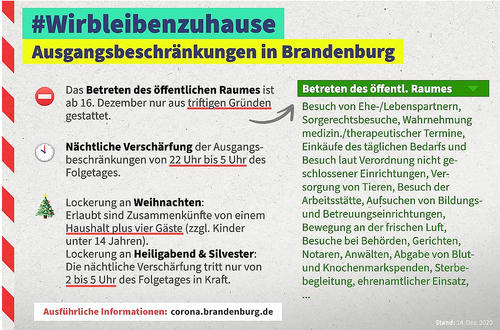 Ausgangsbeschr&auml;nkungen in Brandenburg auf den Punkt gebracht